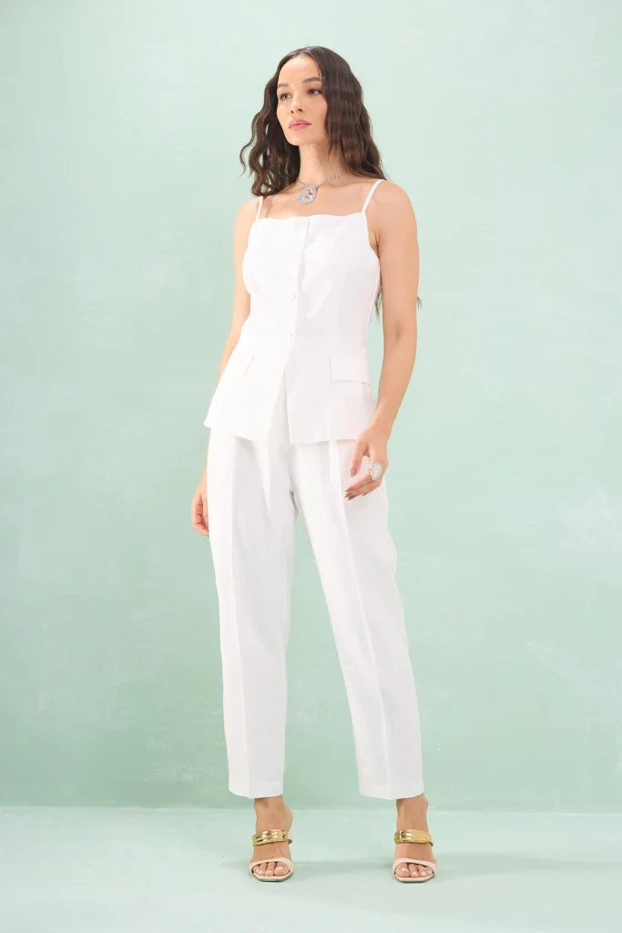 Calça Com Pregas Alfaiataria