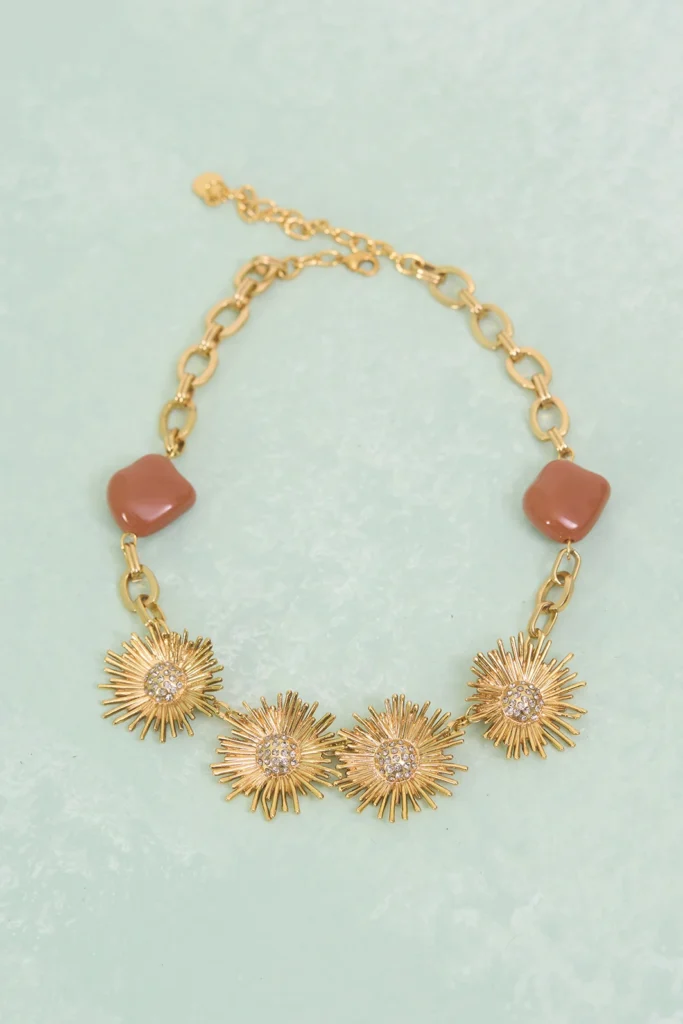 Colar Flor Com Strass