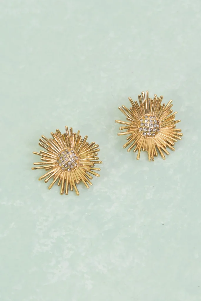 Brinco Flor Com Strass