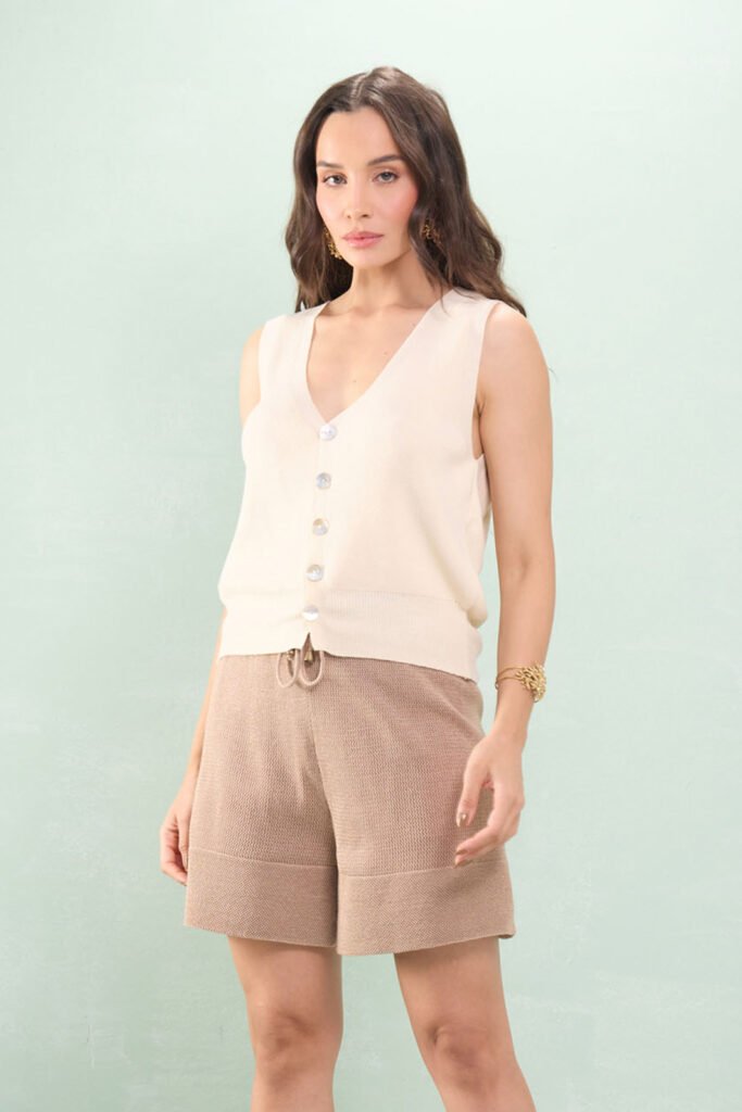 Colete Com Botões Tricot