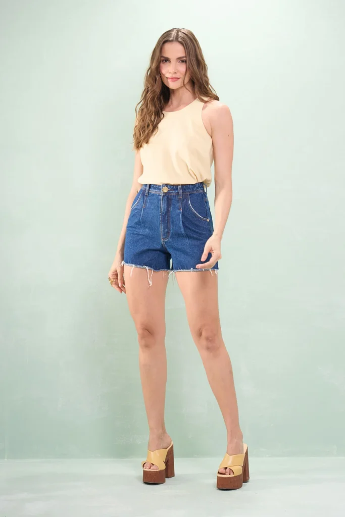 Blusa Regata Decote Redondo Crepe