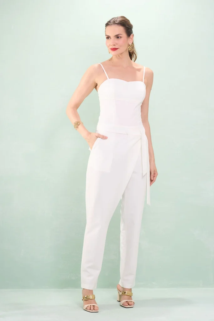 Macacão Alça Fina Com Transpasse Alfaiataria