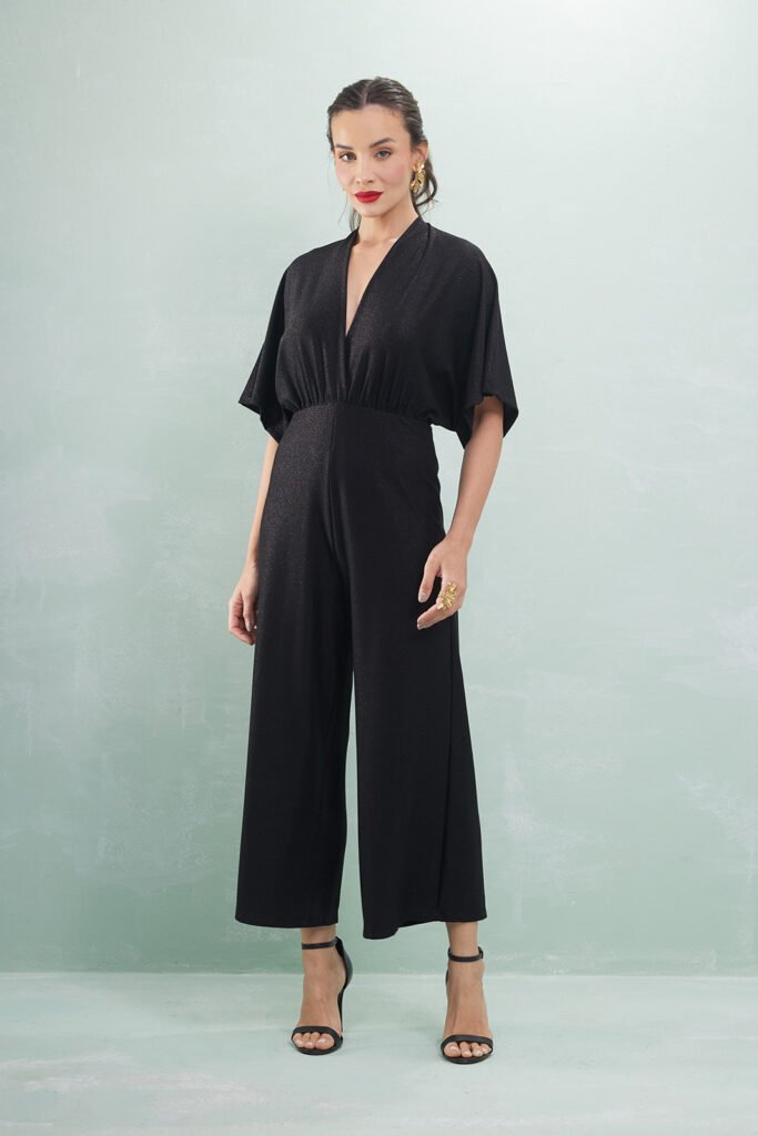 Macacão Pantacourt Malha Lurex