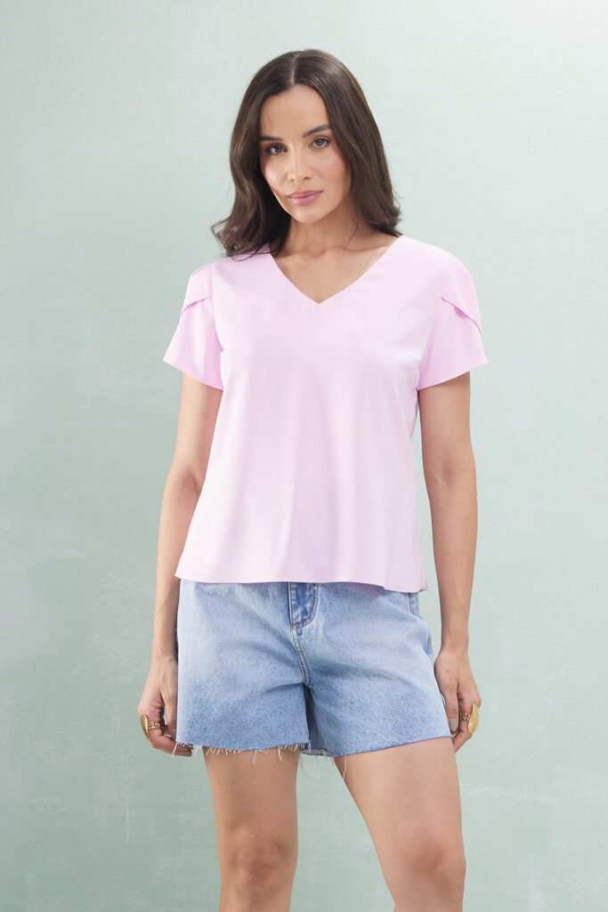 Blusa Manga Copinho Crepe