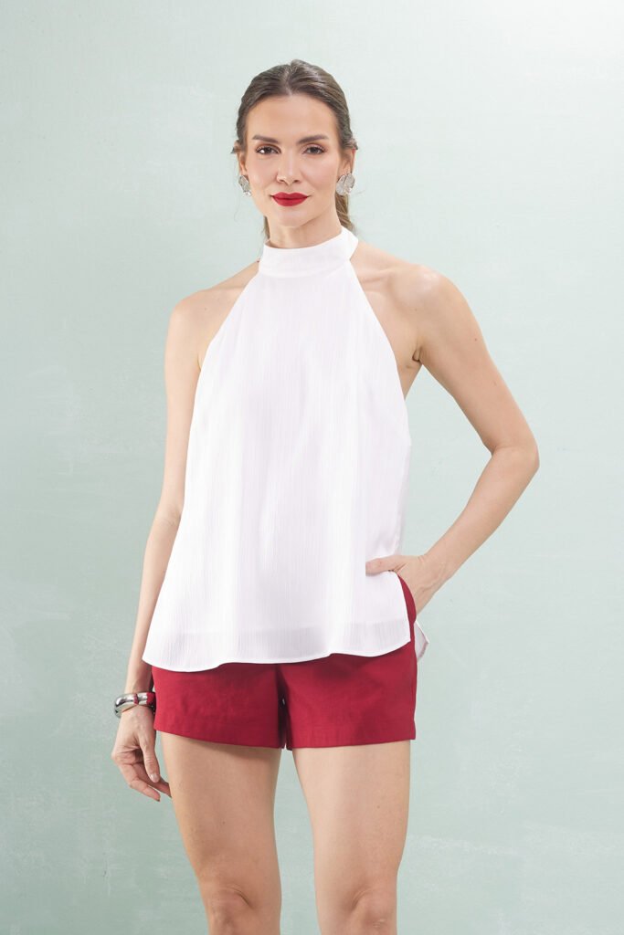 Blusa Tunica Frente Única Com Amarração