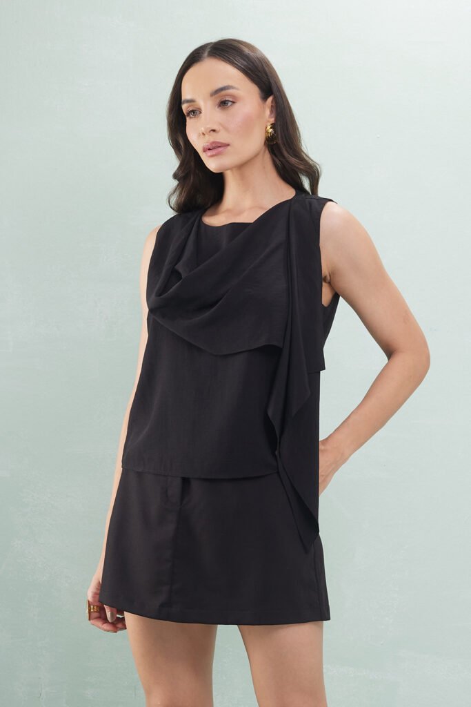 Blusa Degagê Com Ponta Viscose Acetinada