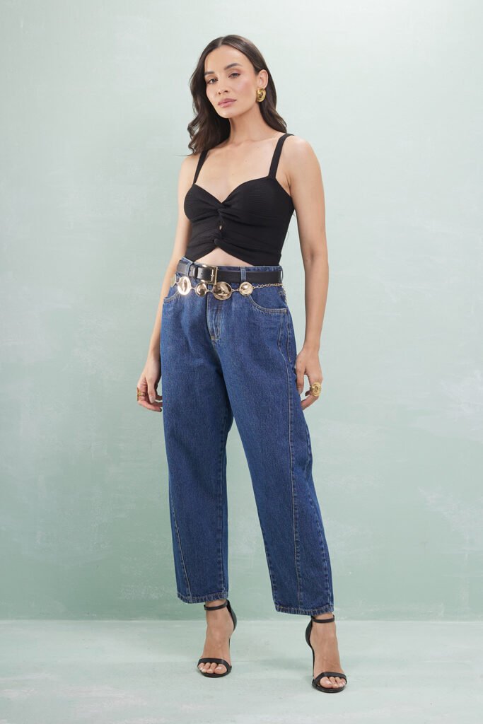 Blusa Cropped Com Torção Tricot