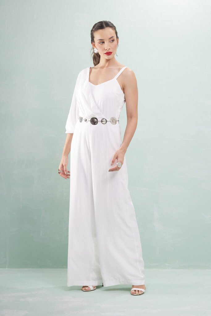 Macacão Pantalona Manga Única Viscose