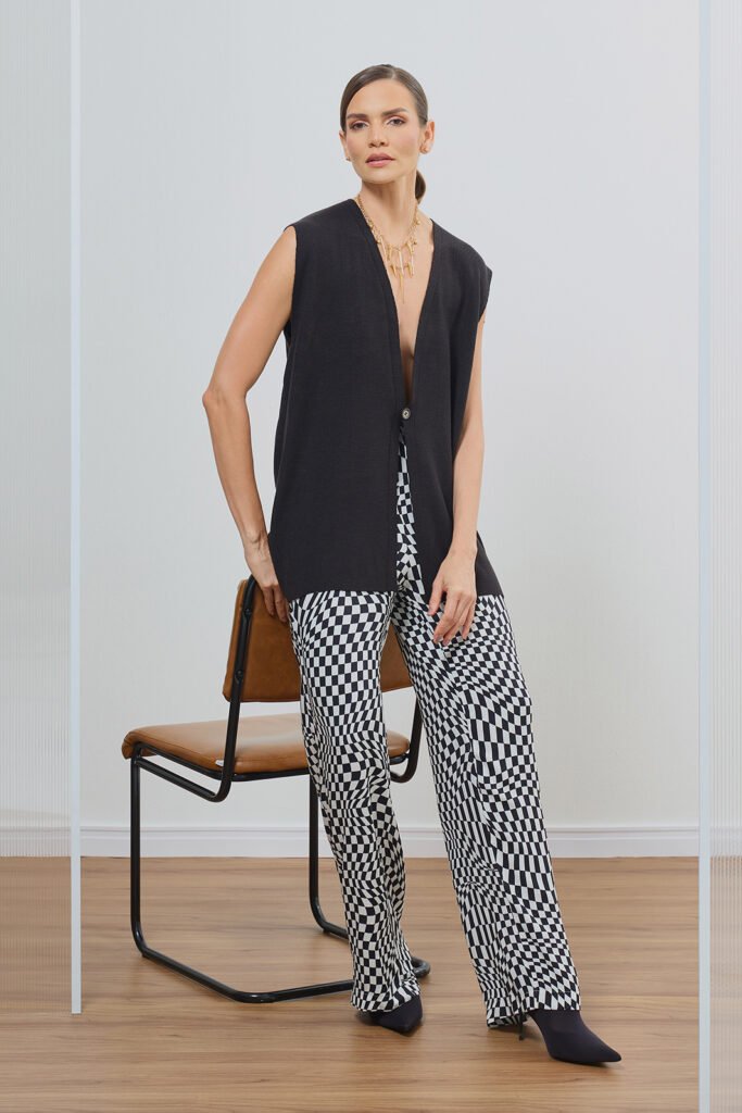 Calça Detalhe Elástico Cós Viscose