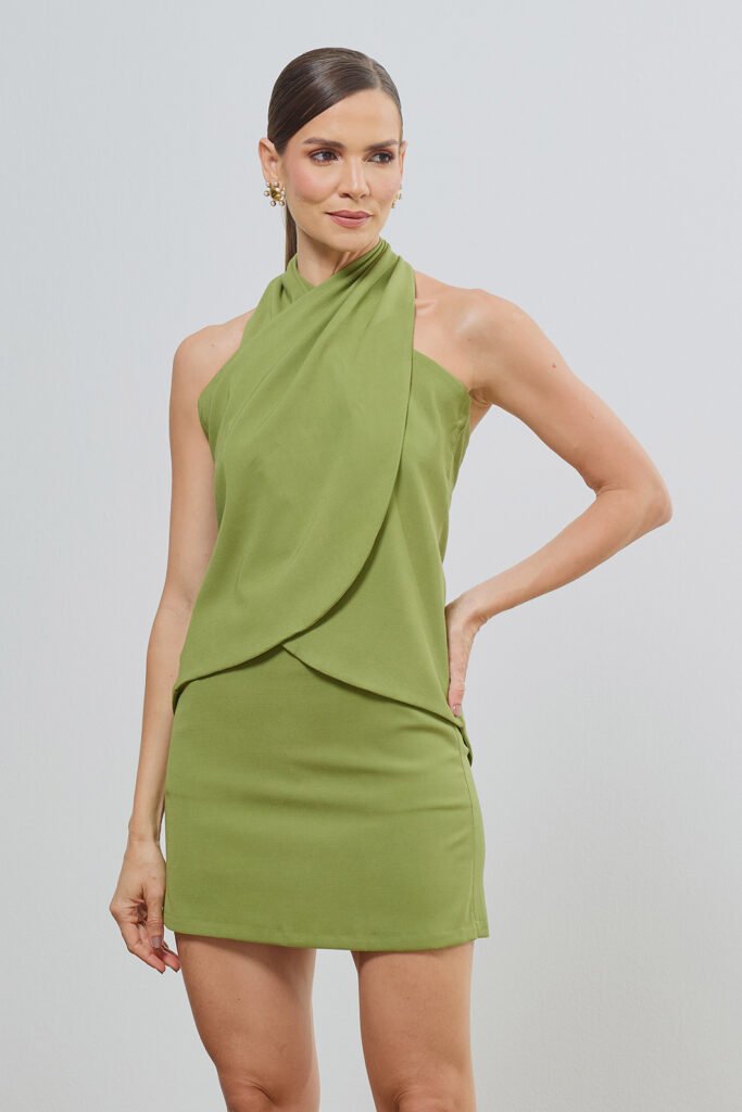 Blusa Frente Única Com Botões Costas Alfaiataria Viscopoli